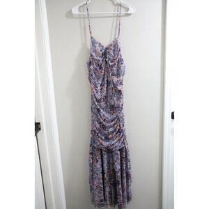 MISA Los Angeles Nicola Maxi Dress Floral Print Spaghetti Strap L‎